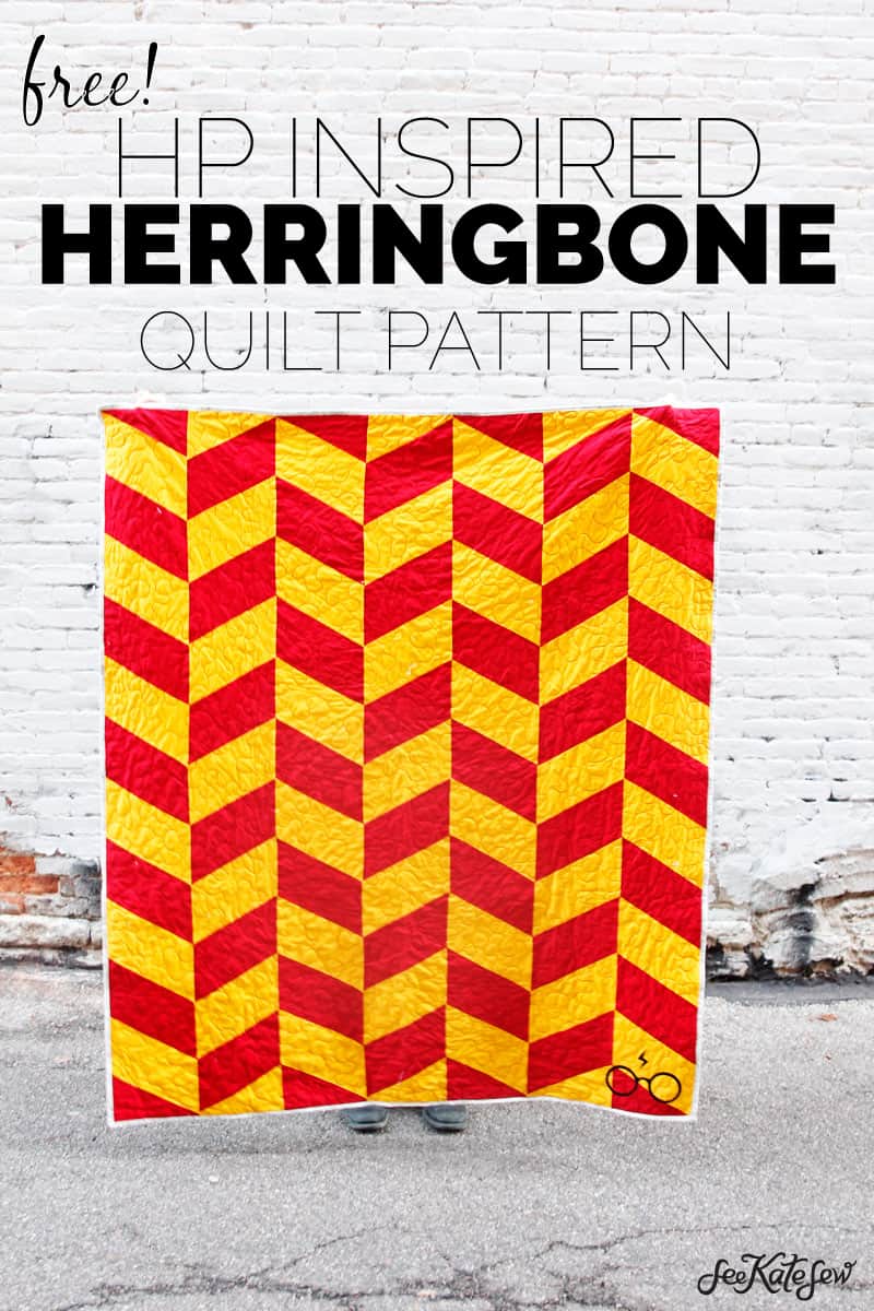 Herringbone Quilt Pattern | DIY Harry Potter Quilt | Easy DIY Quilt | Harry Potter Quilt | DIY Herringbone Quilt | Harry Potter Herringbone Quilt | Free Quilt Pattern | Easy Quilt Pattern || See Kate Sew #freepattern #quilt #seekatesew