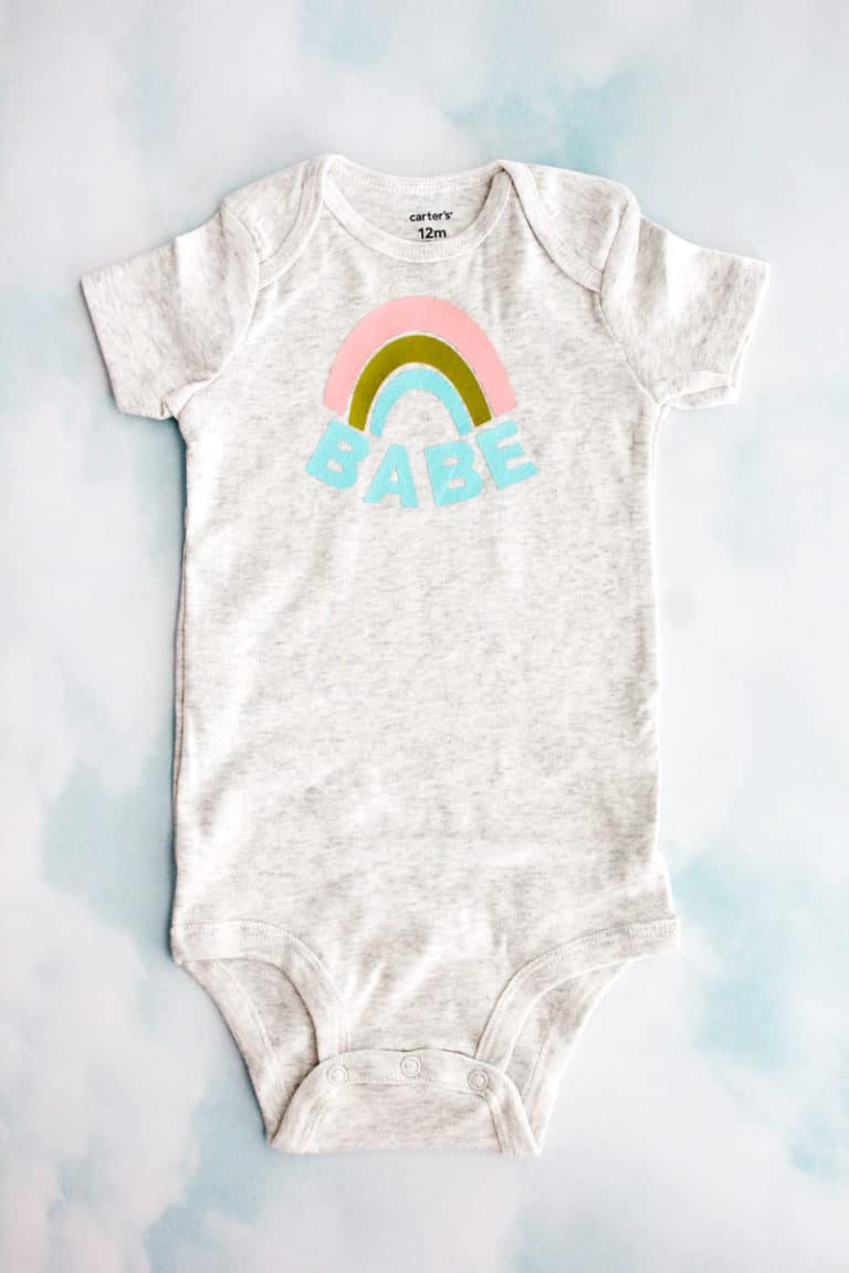 Rainbow Baby Onesie with Free SVG see kate sew