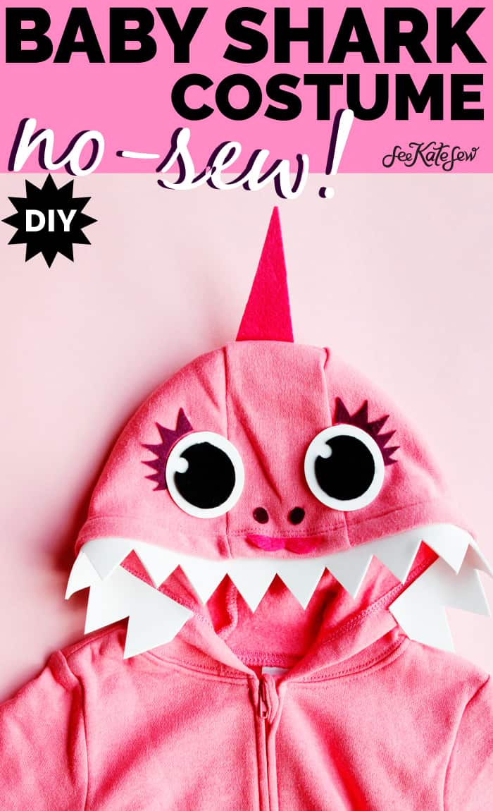 Pink Baby Shark Costume No Sew