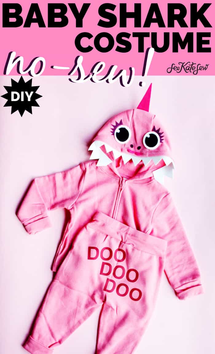 Pink Baby Shark Costume No Sew