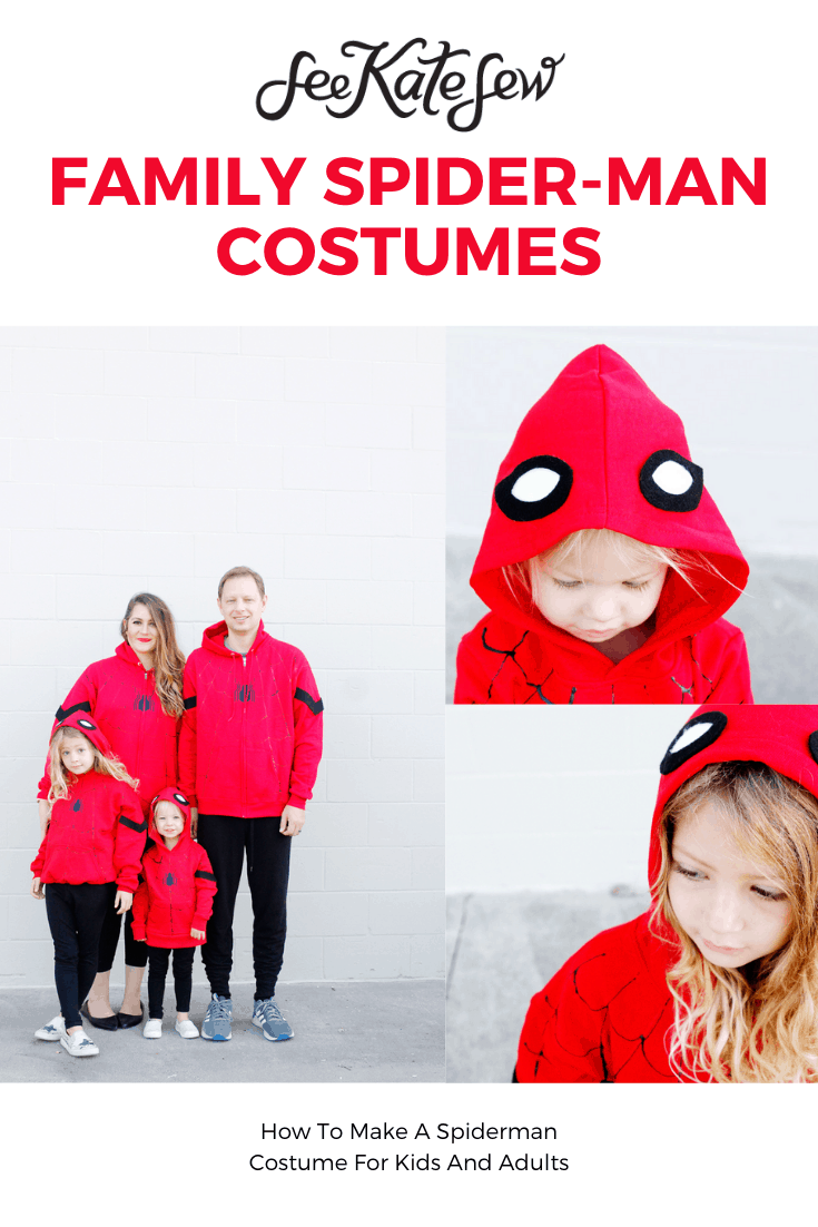 Make Family Spider-Man Costumes with a Hoodie 