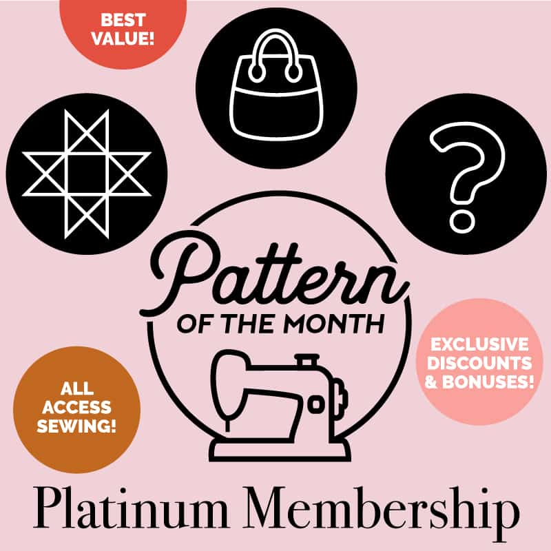 Pattern of the Month | With THREE new sewing patterns every month, you will always have a project ready to go! The surprise is half the fun, the sewing is the other half. With so many different subscription options, you can choose a plan that is perfect for you! || See Kate Sew #patternofthemonth #sewingpatterns #bagpatterns #quiltpatterns #mysterypatterns #seekatesew