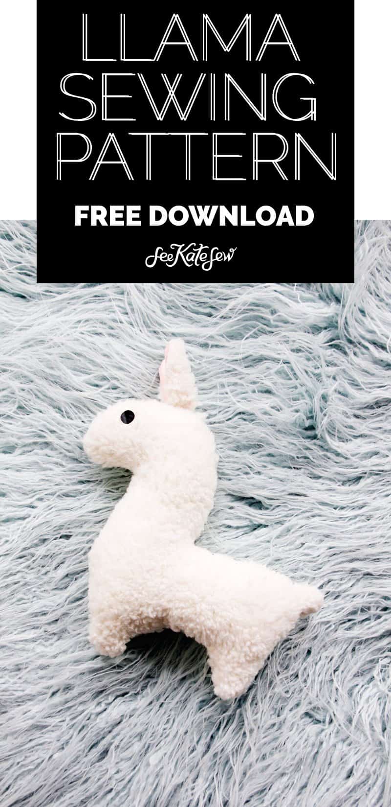 FREE stuffed llama sewing pattern