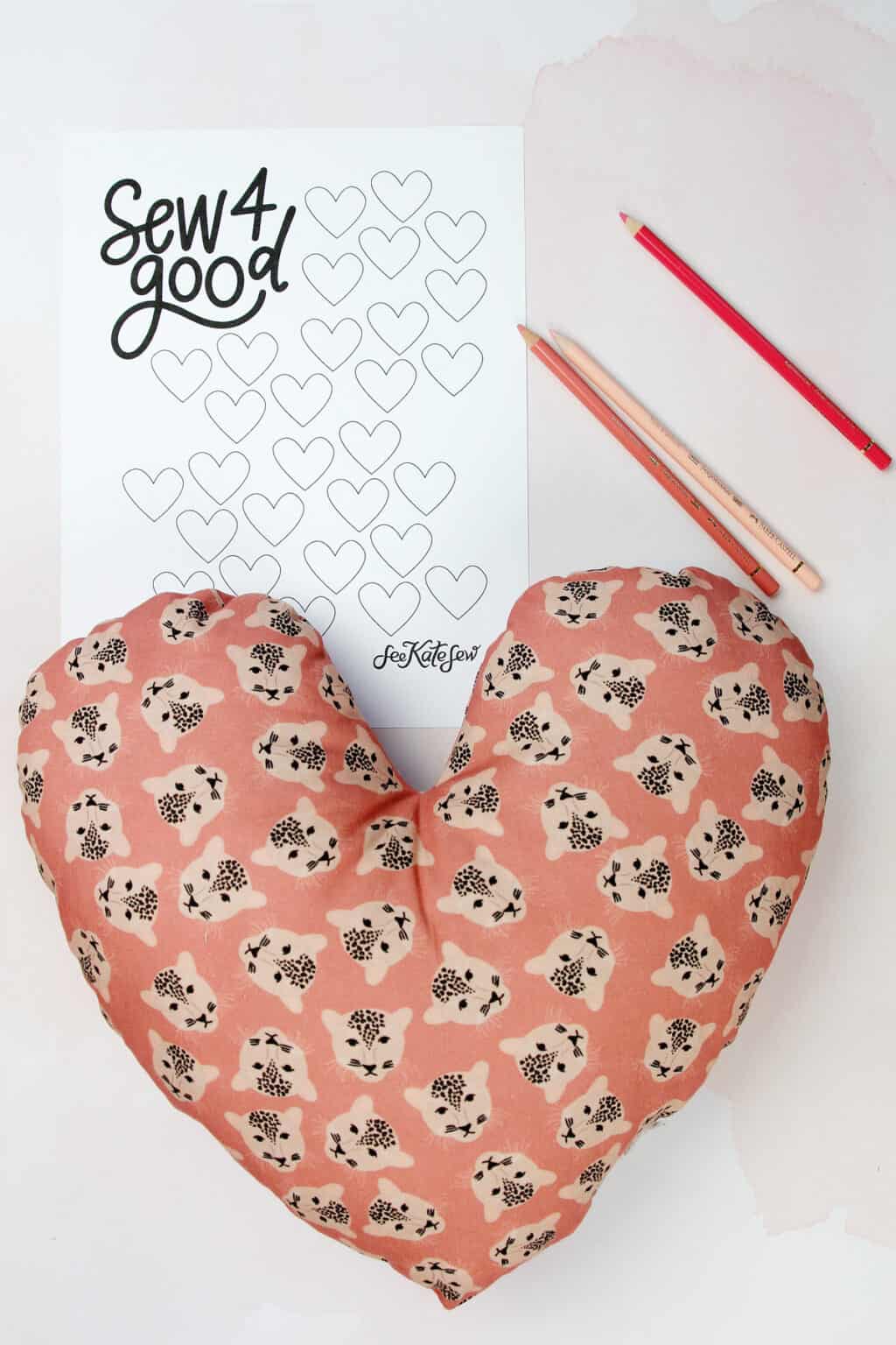 Sew4Good Heart Pillows for Breast Cancer see kate sew