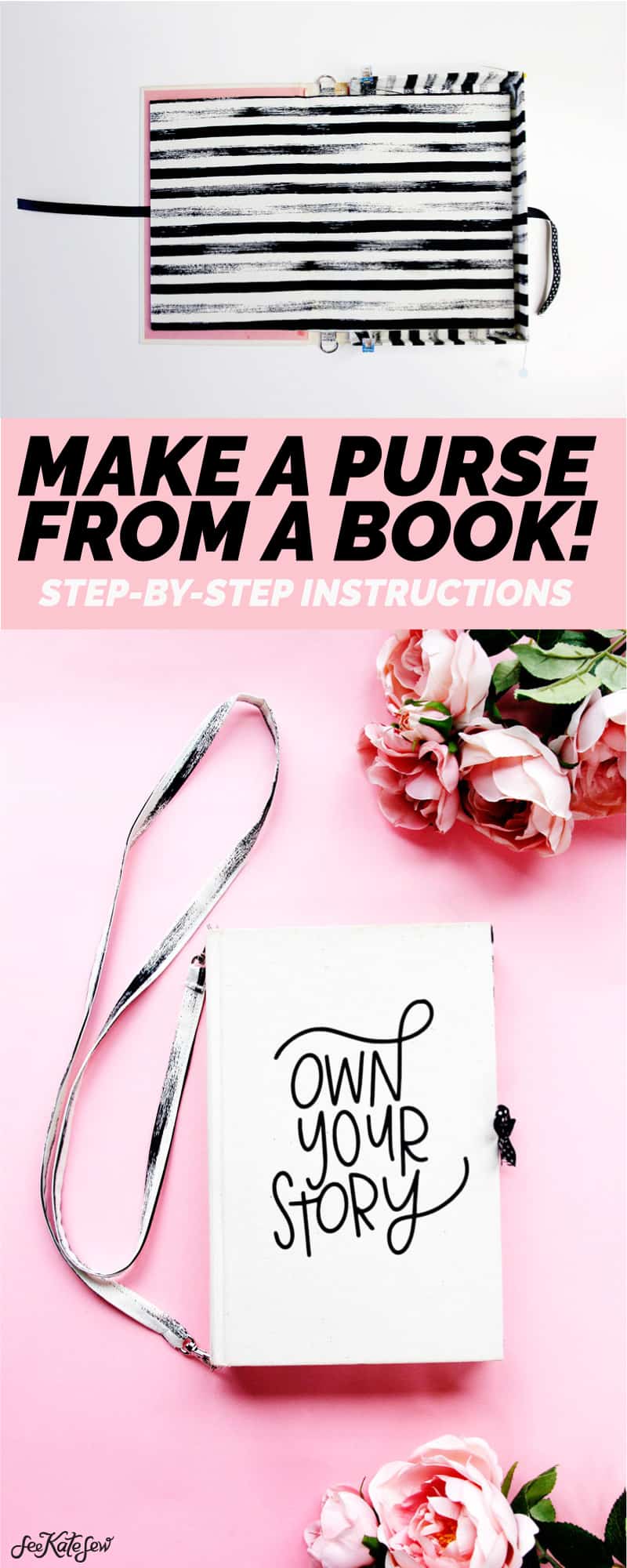 How to make a DIY Zipper Book Purse | Book Clutch #diy #book