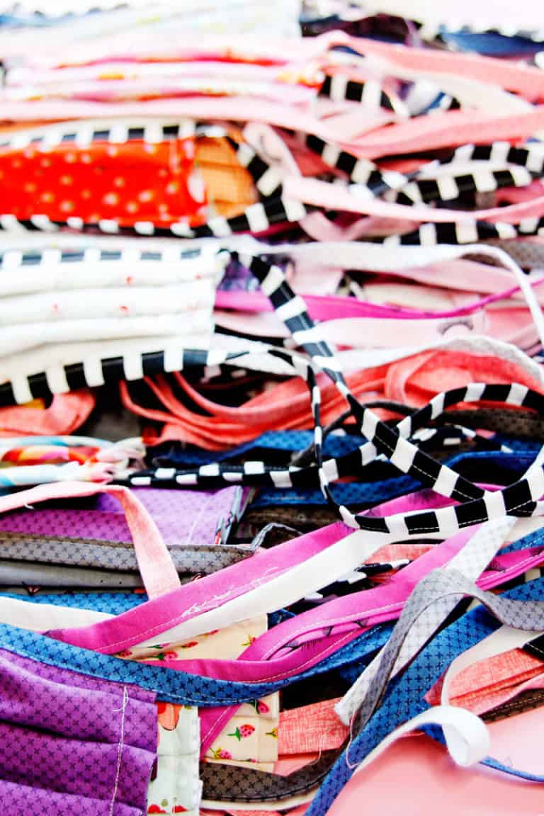 How to Sew Faster when Mass Producing Masks see kate sew