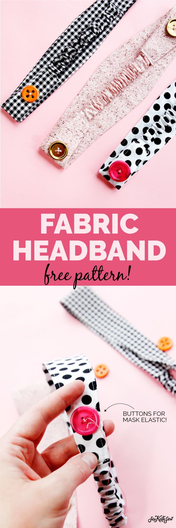 Nurse Headband with Button | Sewing Headband Pattern | Button Headband