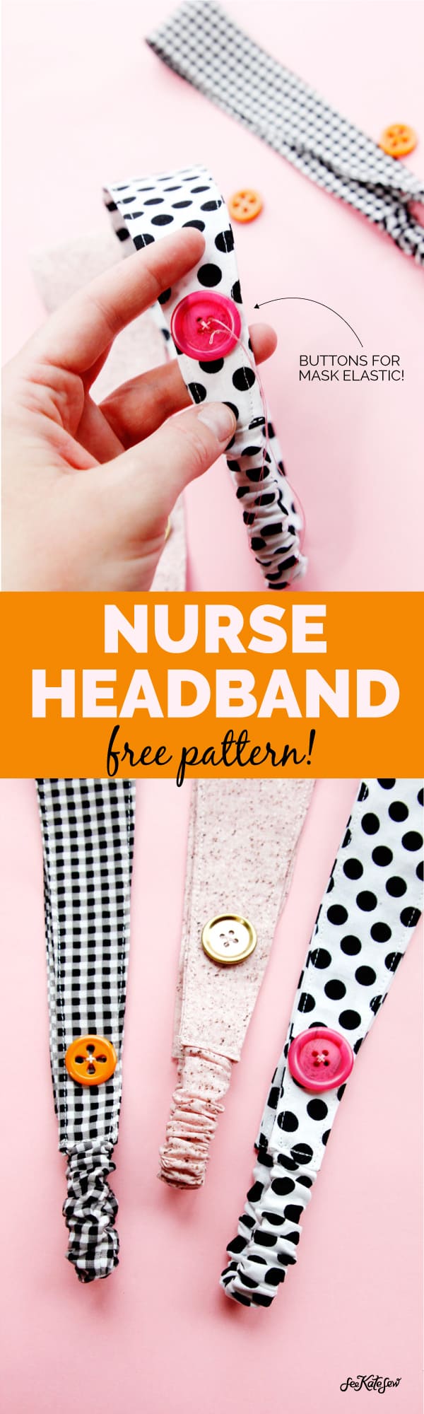 Headband for Nurses | Button Headband | Sewing Pattern FREE