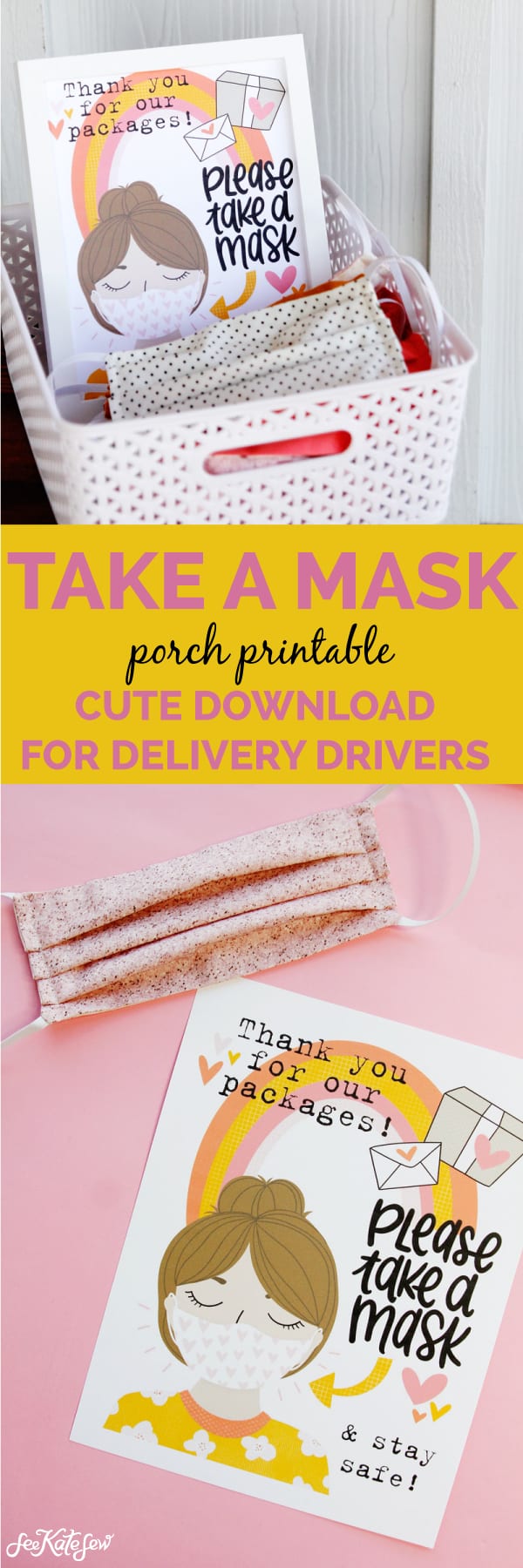 Take a Mask | Free Printable for Delivery Drivers