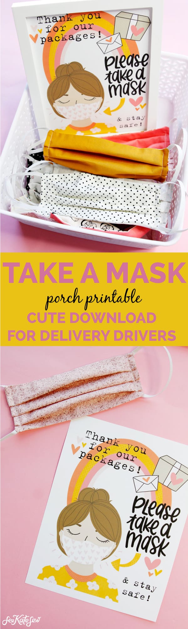 Free Printable - Take a Mask - For USPS, UPS, FEDEX and Amazon delivery drivers