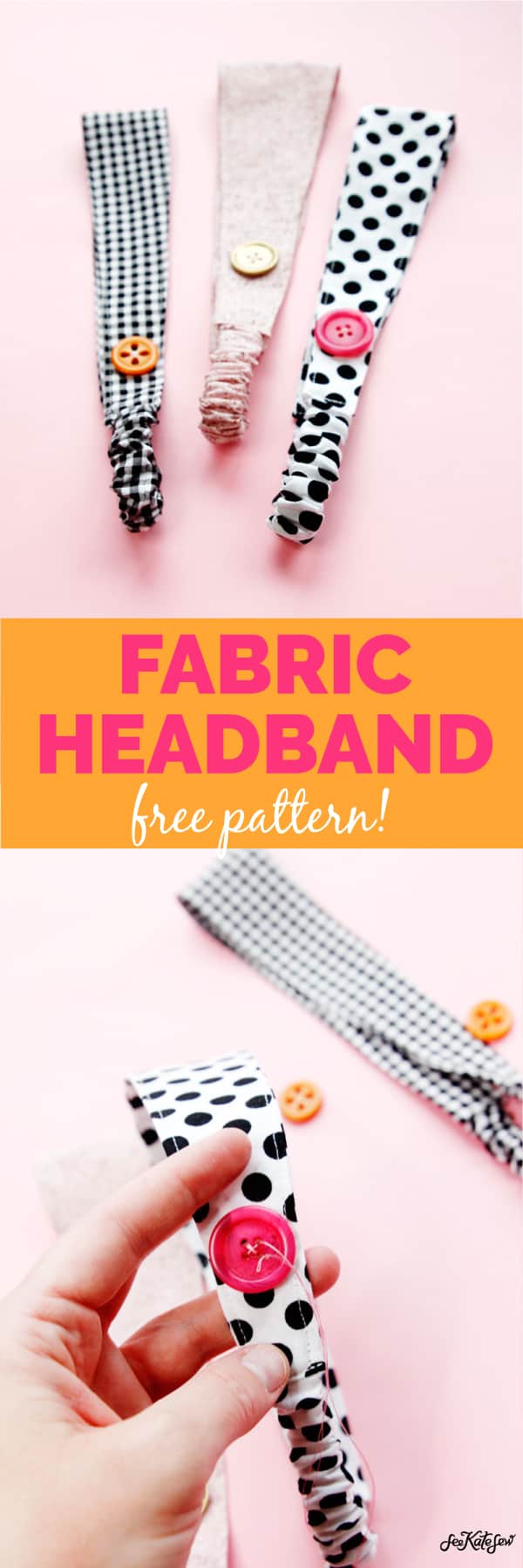 Nurse Headband with Button | Sewing Headband Pattern | Button Headband