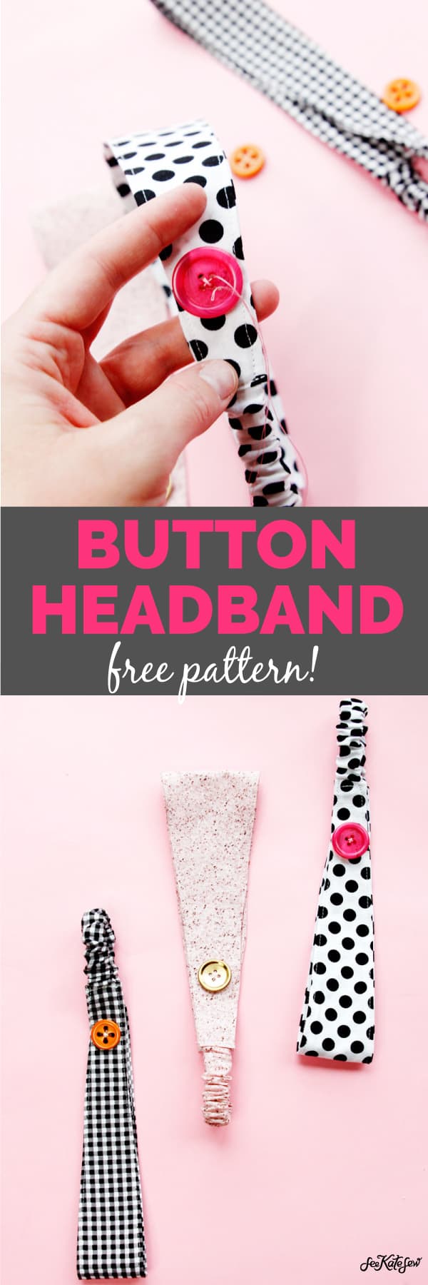 Nurse Headband with Button | Sewing Headband Pattern | Button Headband