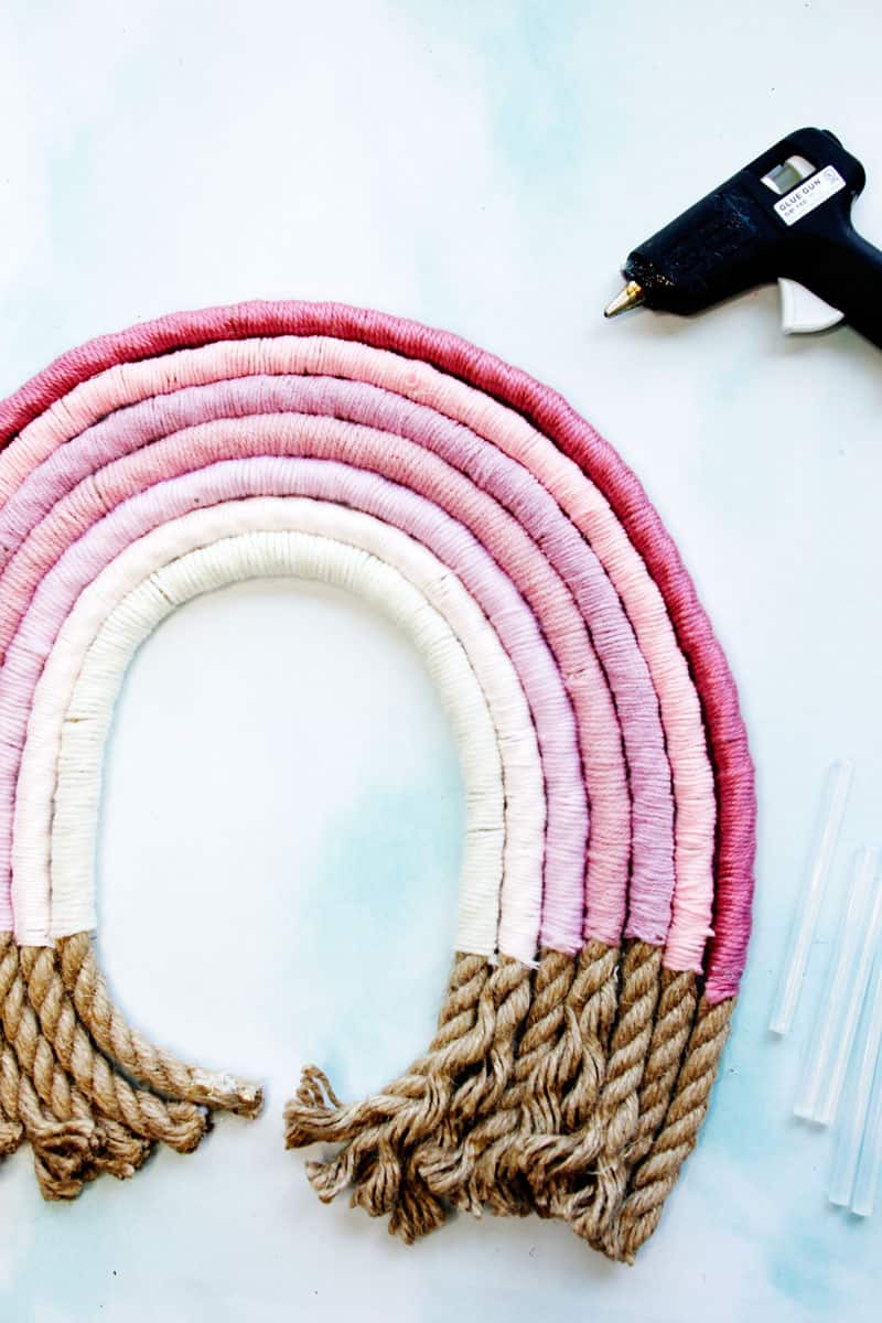 Rainbow Yarn Wall Hanging DIY