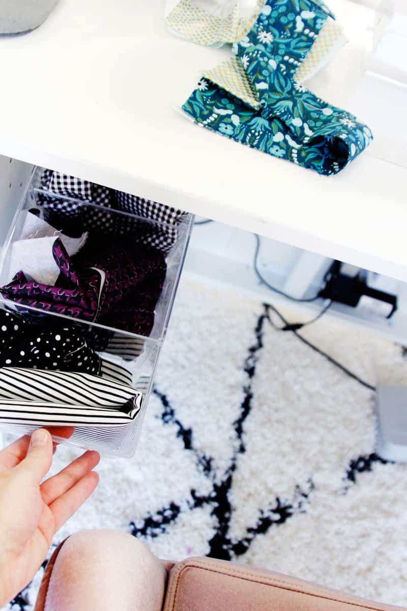 Fabric Storage in the Sew Station Sewing Table