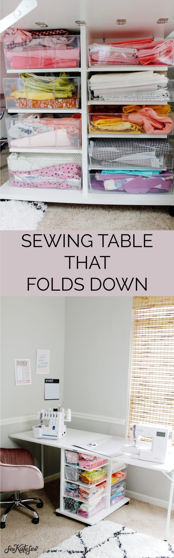 DIY Fold Down Sewing Table - Petite Modern Life