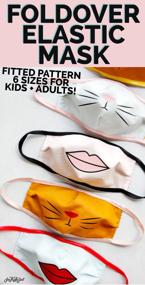 Foldover Elastic Mask with Designs | 6 sizes kids and adults