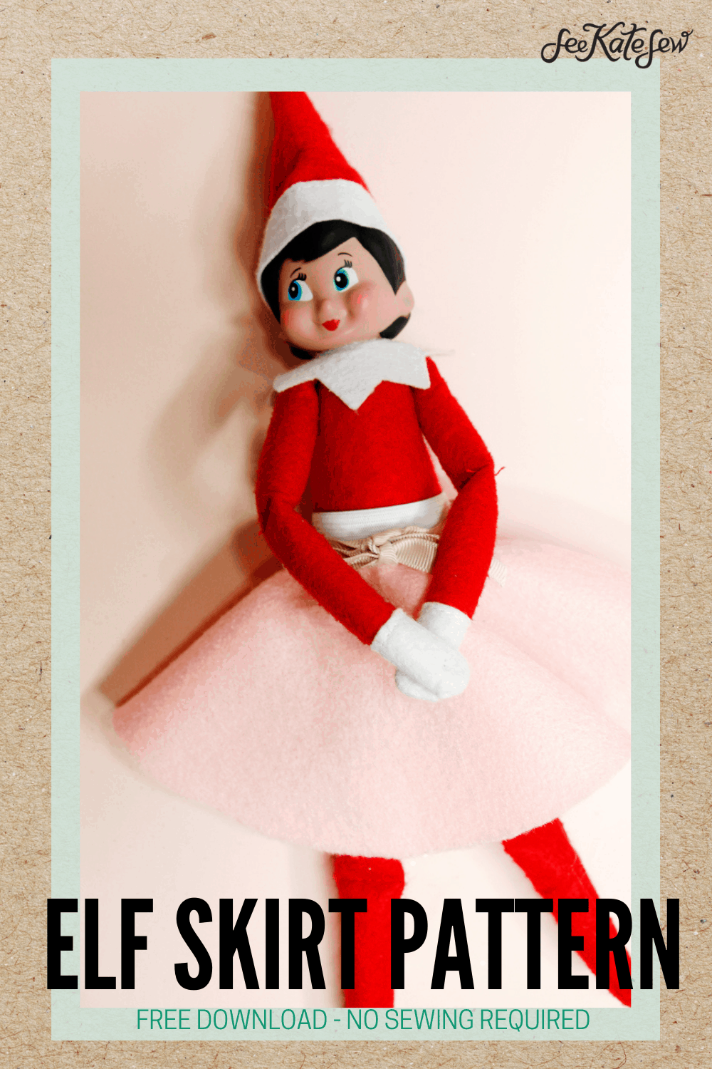 skirt pattern for elf on the shelf - no sew - see kate sew