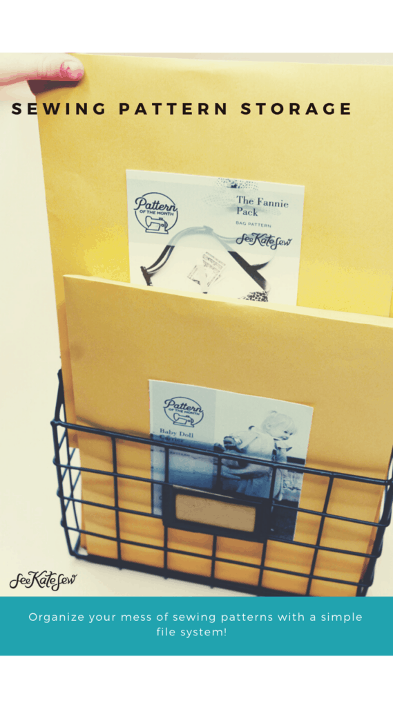 How to Store Sewing Patterns in an envelope system see kate sew