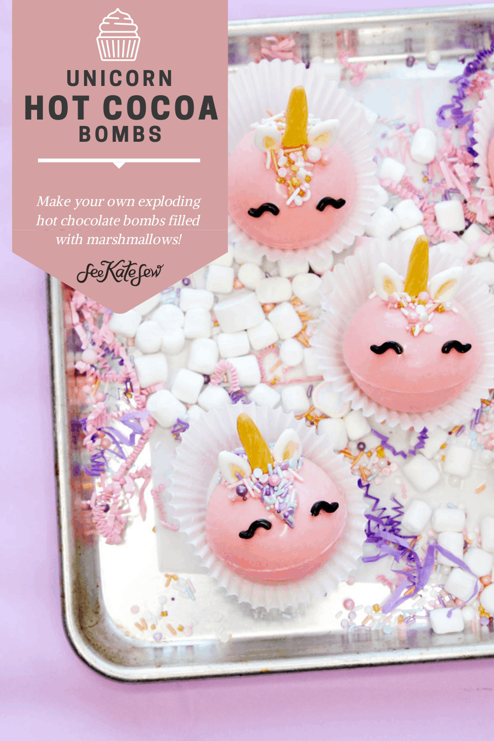 DIY Hot Chocolate Bombs Unicorn 