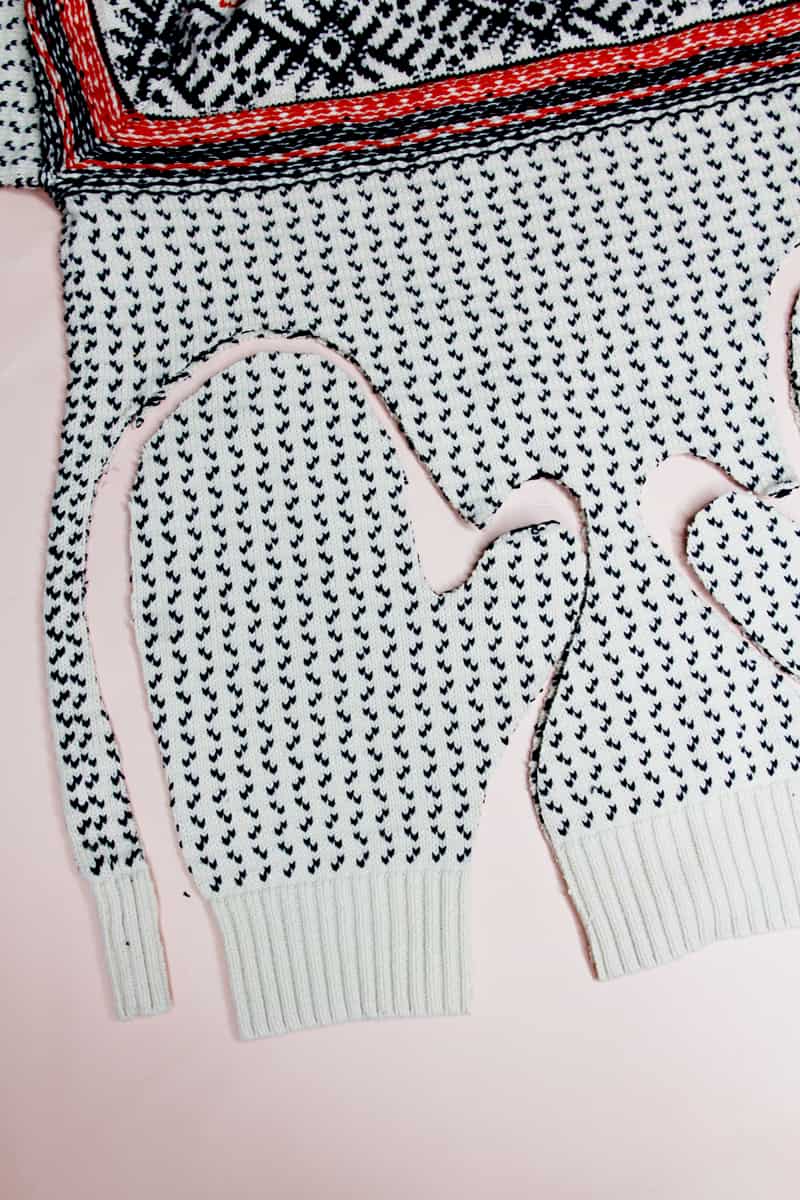 DIY Upcycled Sweater Mittens