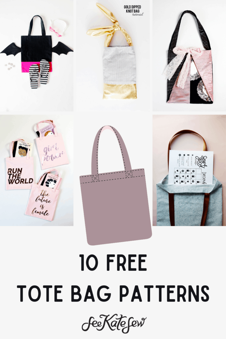 10 FREE tote bag patterns see kate sew