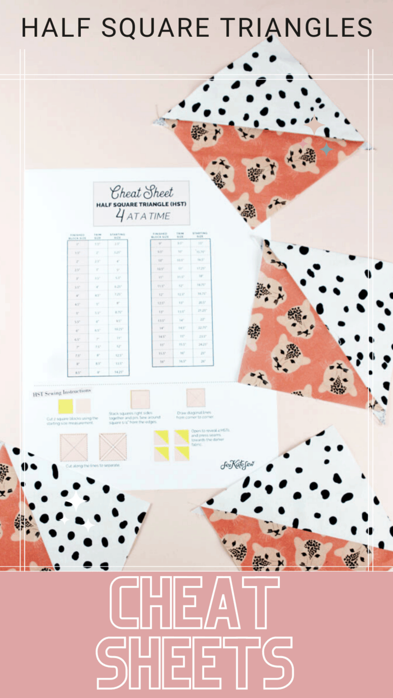 How to Make Half Square Triangles + HST Cheat Sheets see kate sew