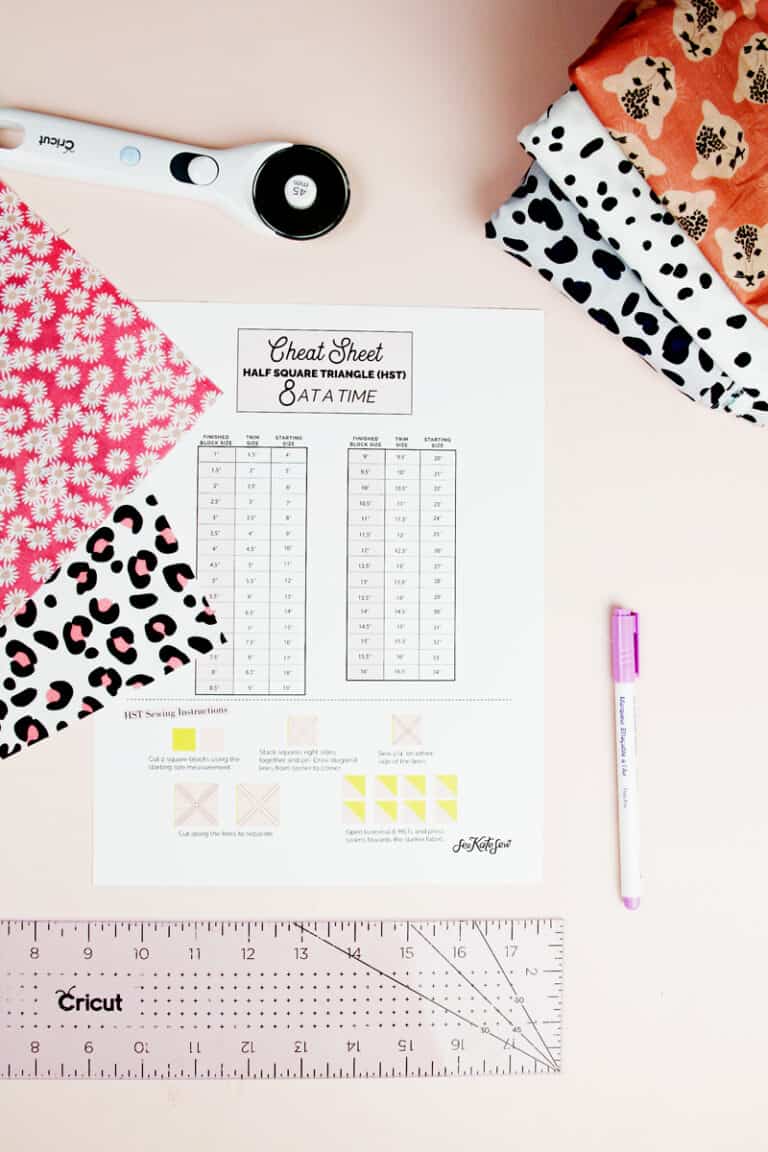 half square triangles 8 at a time chart see kate sew