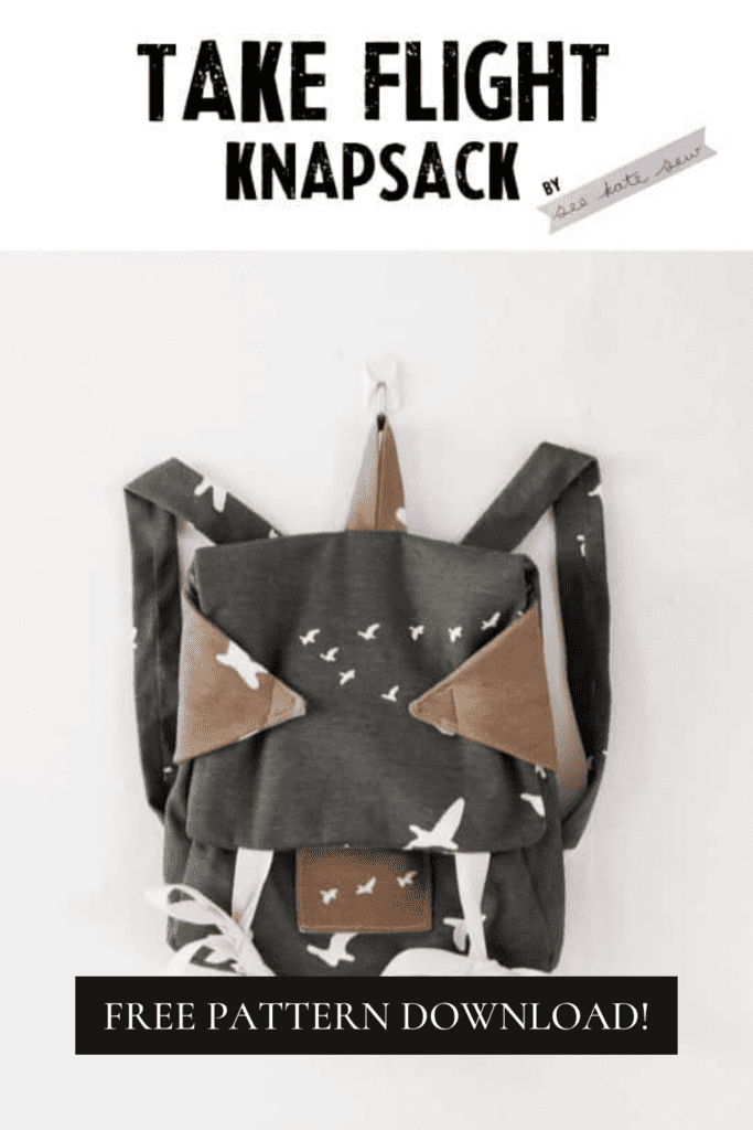 Sewing pattern Backpack with velcro fastening and outer