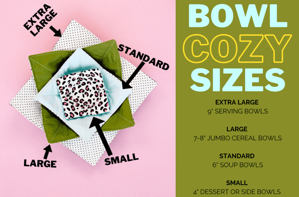 Bowl Cozy Size Chart