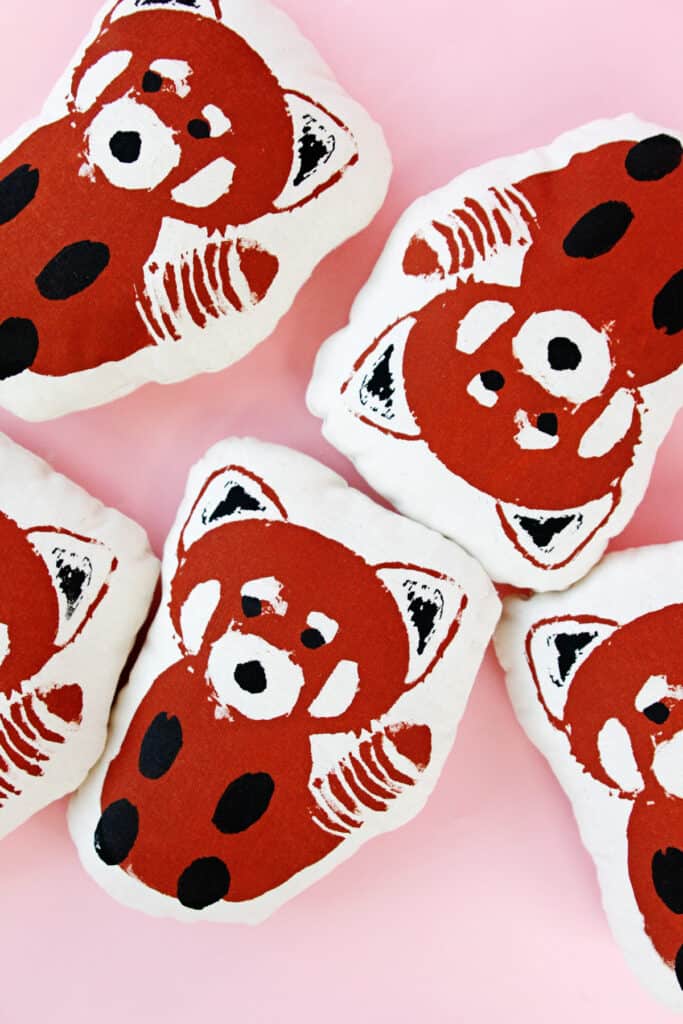 Screenprinted Red Panda DIY Plush Toy