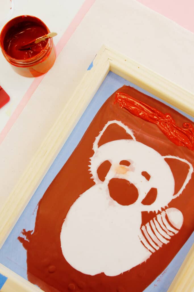 silk screen printing kit - DIY red panda plush toys - see kate sew