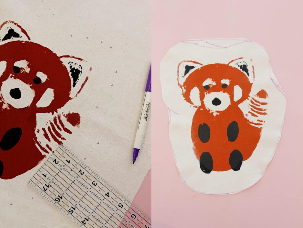 silk screen printing kit - DIY red panda plush toys - see kate sew