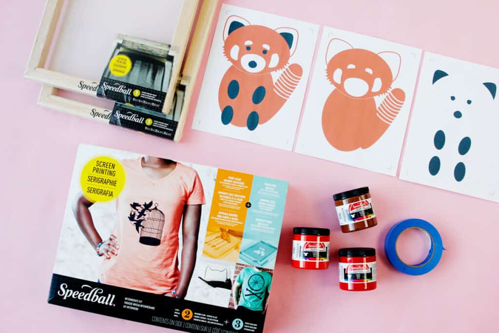 silk screen printing kit - DIY red panda plush toys - see kate sew