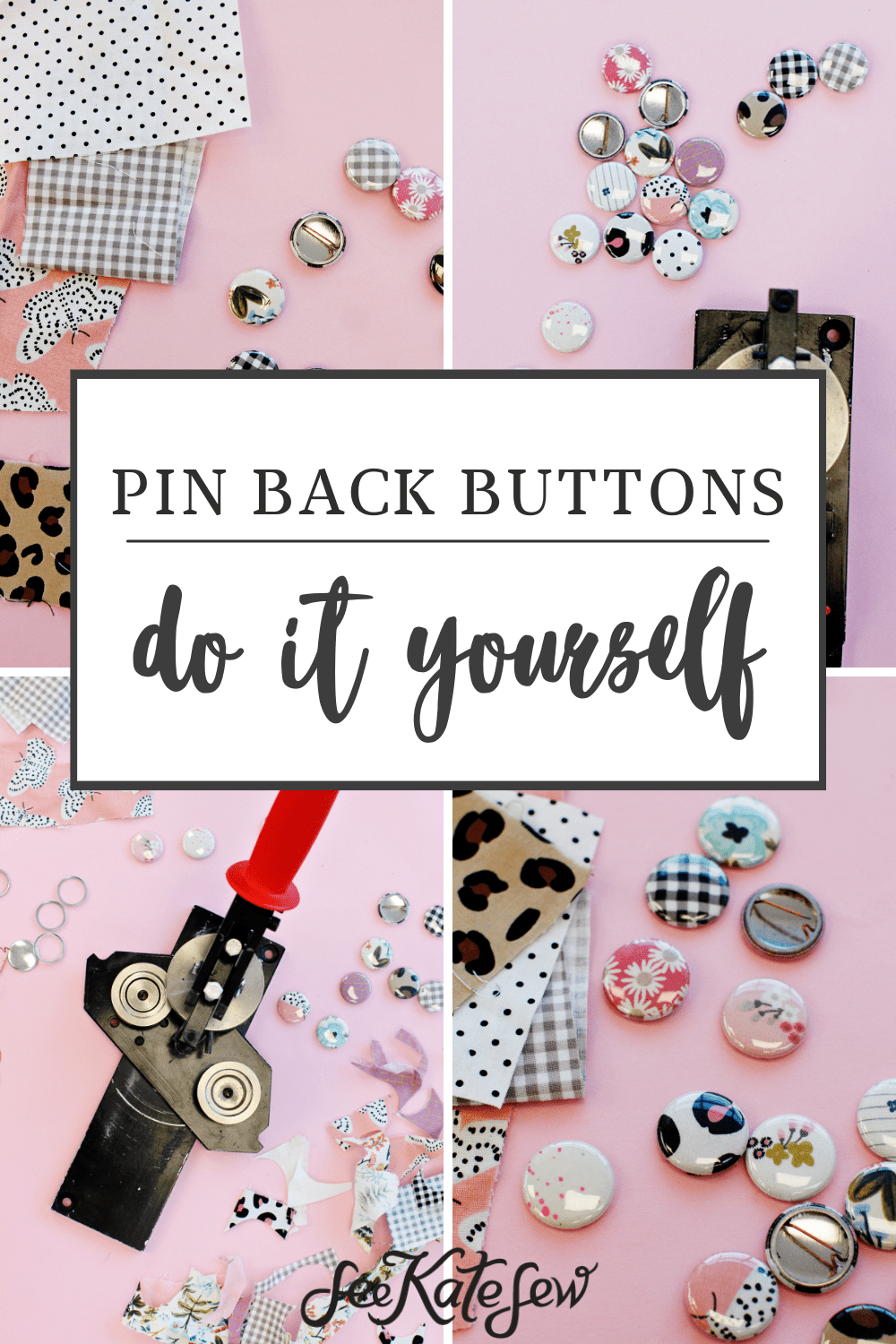 how to make button pins with fabric scraps see kate sew
