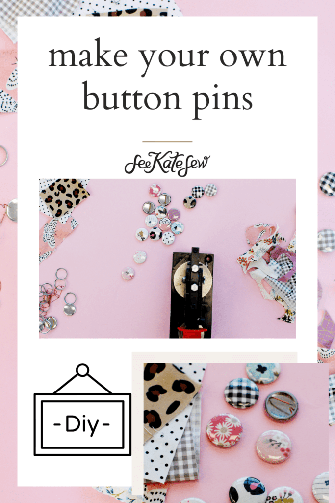 how to make button pins with fabric scraps - see kate sew