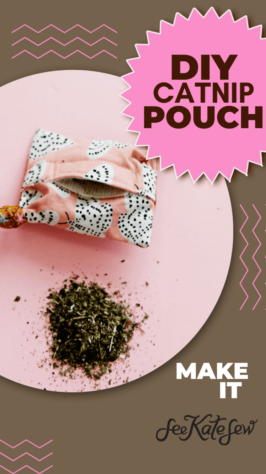 DIY Catnip Pouch Make a Refillable Catnip Toy see kate sew