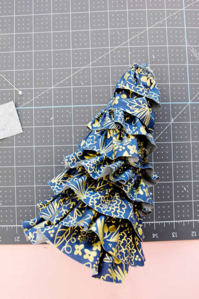 Styrofoam Christmas Trees Covered in Fabric - Ruffly Christmas