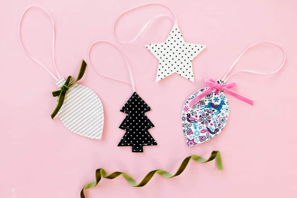 Fabric Christmas Tree Ornaments Free Pattern see kate sew