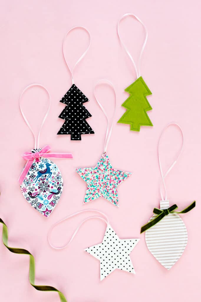 Fabric Christmas Tree Ornaments Free Pattern see kate sew