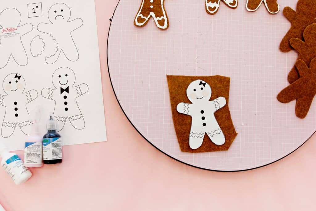 Felt Gingerbread Man Ornament Pattern - with bites! - No Sew