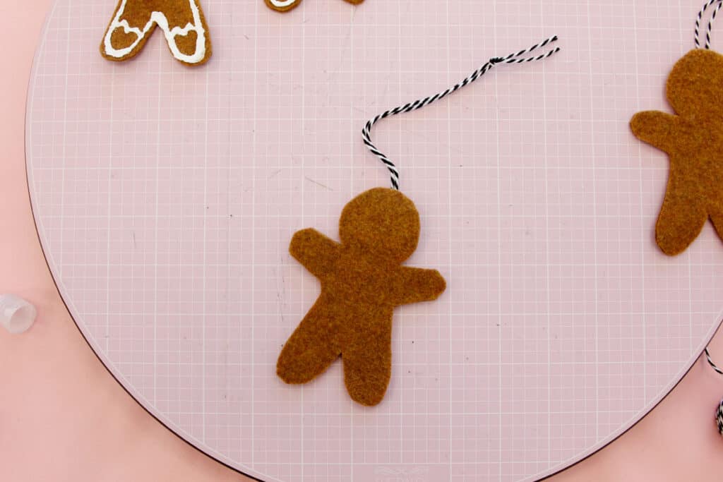Felt Gingerbread Man Ornament Pattern - with bites! - No Sew