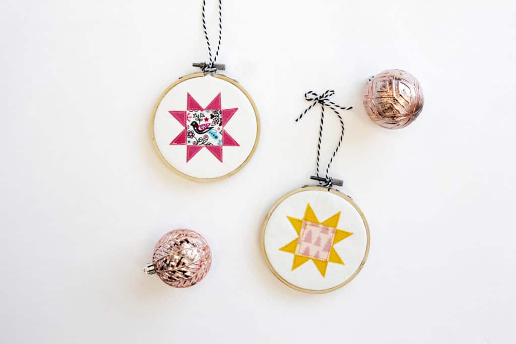 embroidery hoop christmas ornaments - see kate sew