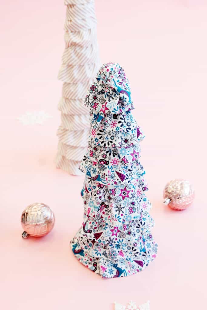 Styrofoam Christmas Tree Covered with Fabric - see kate sew