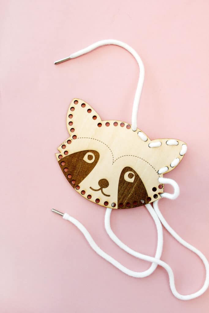 Raccoon DIY Lacing Cards for Sewing Practice