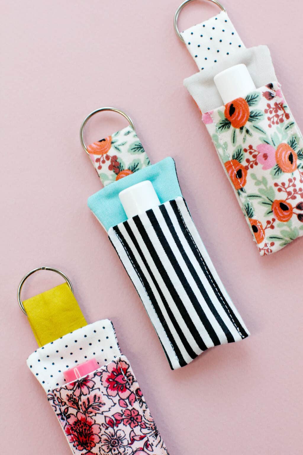 DIY Chapstick Holder Lip Balm Keychain Sewing Pattern see kate sew