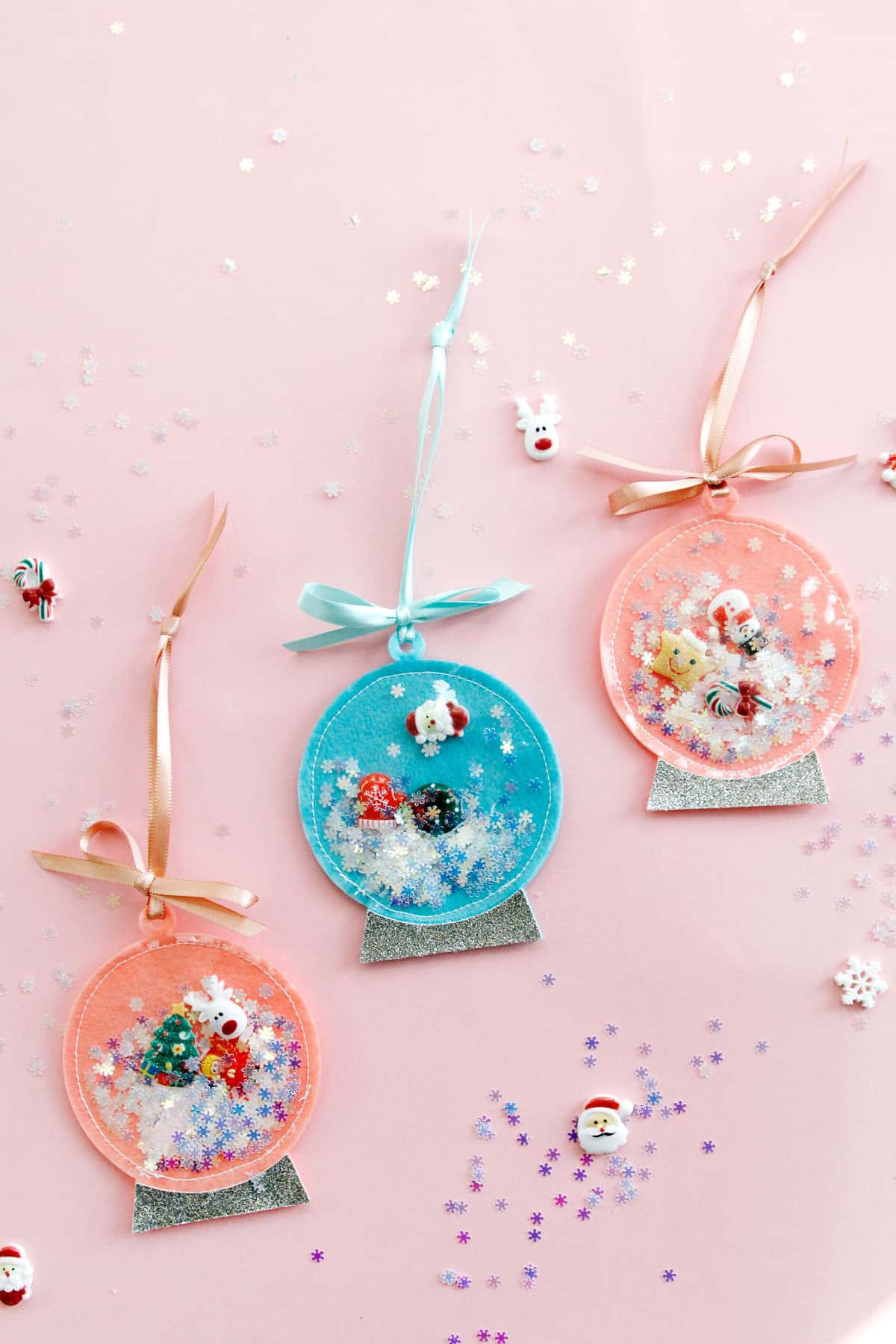 DIY Snow Globe Ornament with templates see kate sew