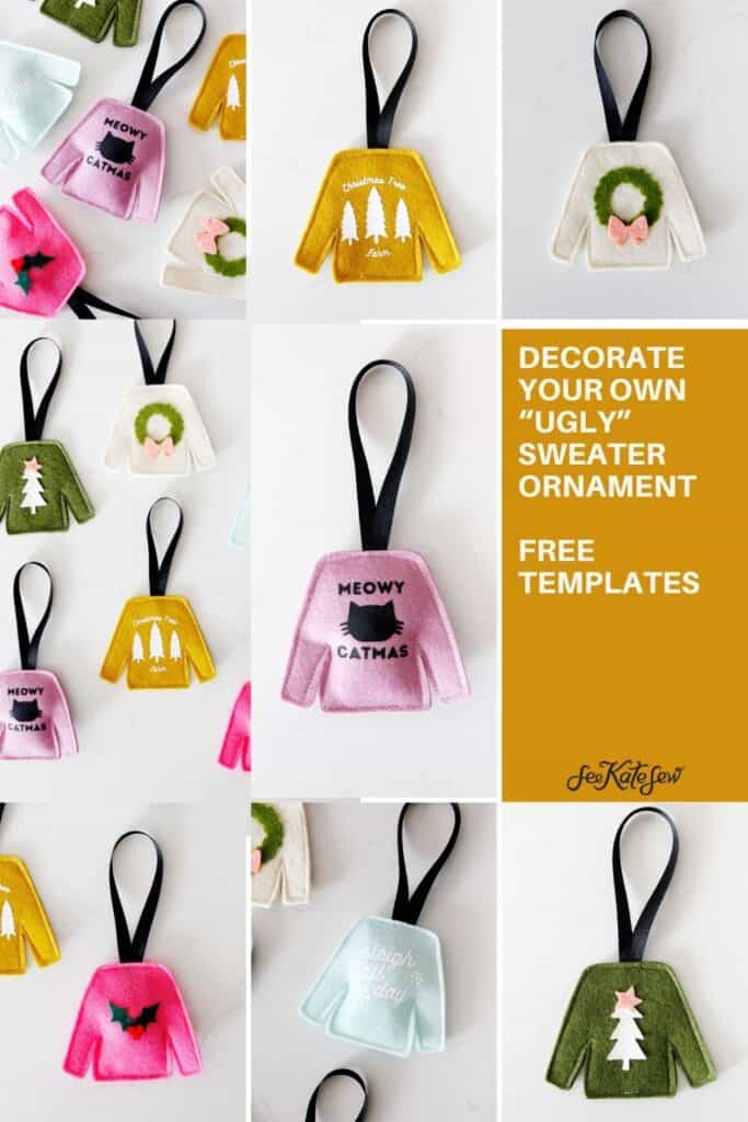 Free Templates Ugly Christmas Sweater Ornaments