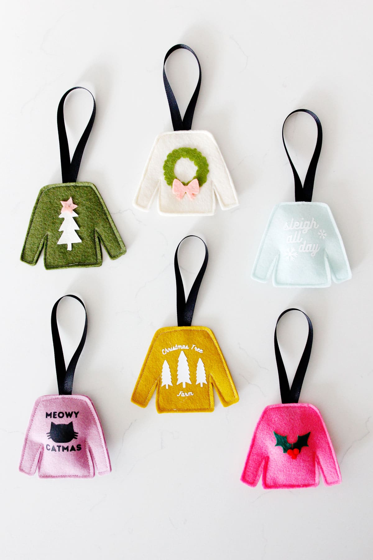 Ugly Christmas Sweater Ornaments DIY see kate sew