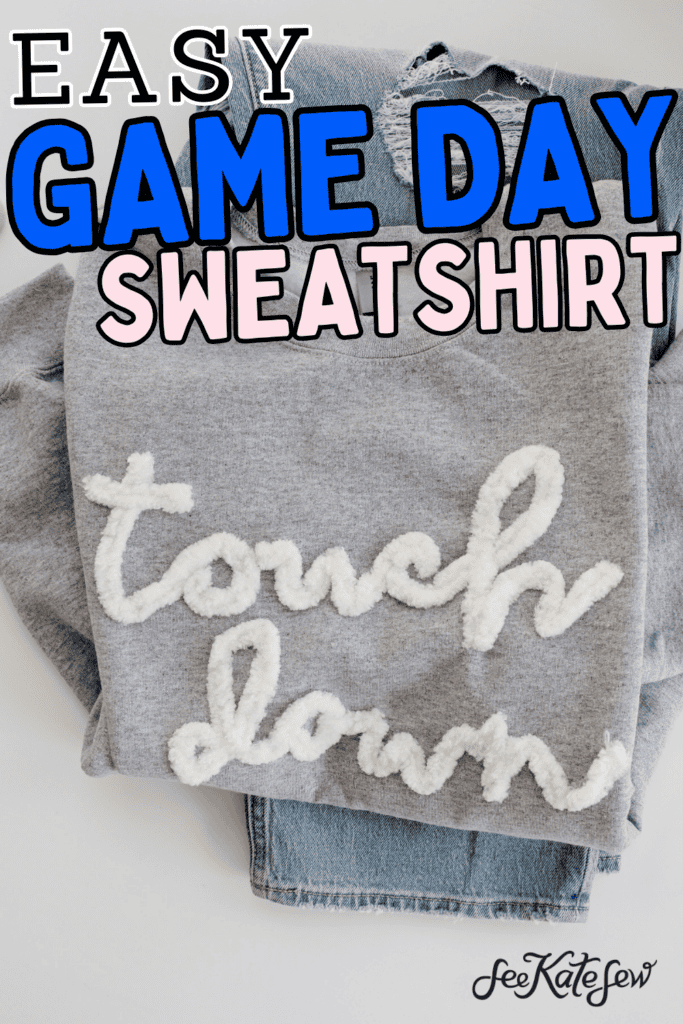 Football Sweatshirt DIY Game Day Sweatshirt DIY - Chenille Yarn Sweatshirt Tutorial