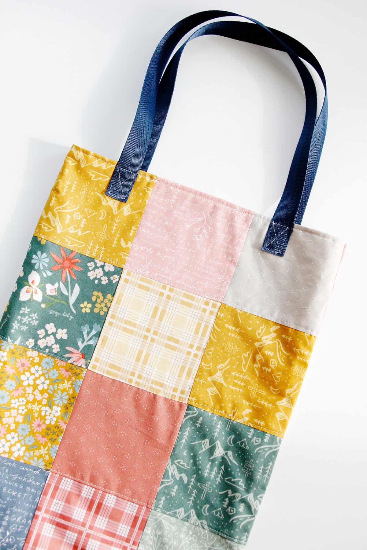 nesting fabric pieces tote bag sewing